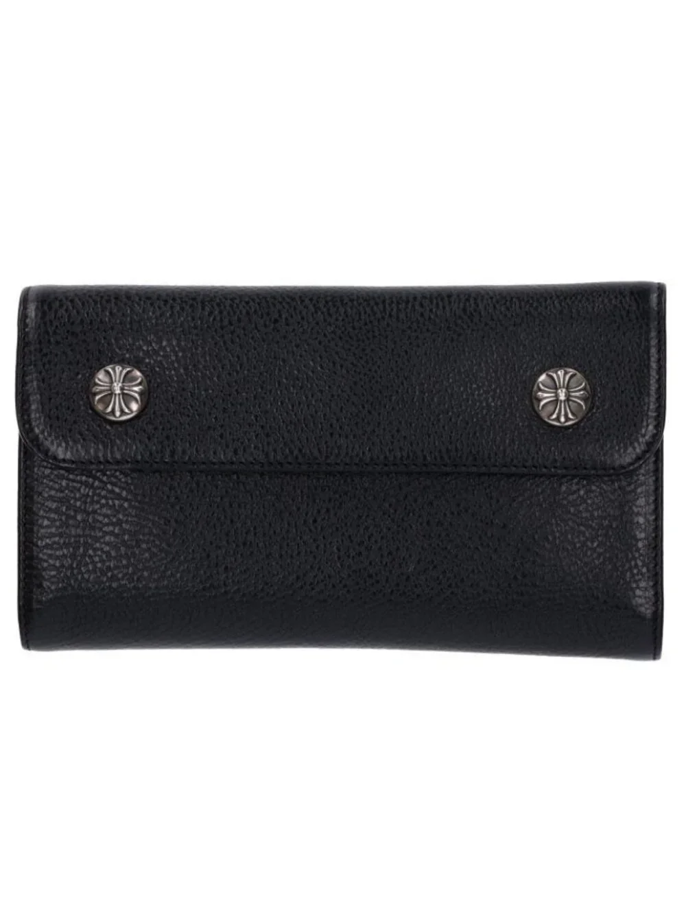 Chrome Hearts Wave Cross Ball Button Leather Wallet